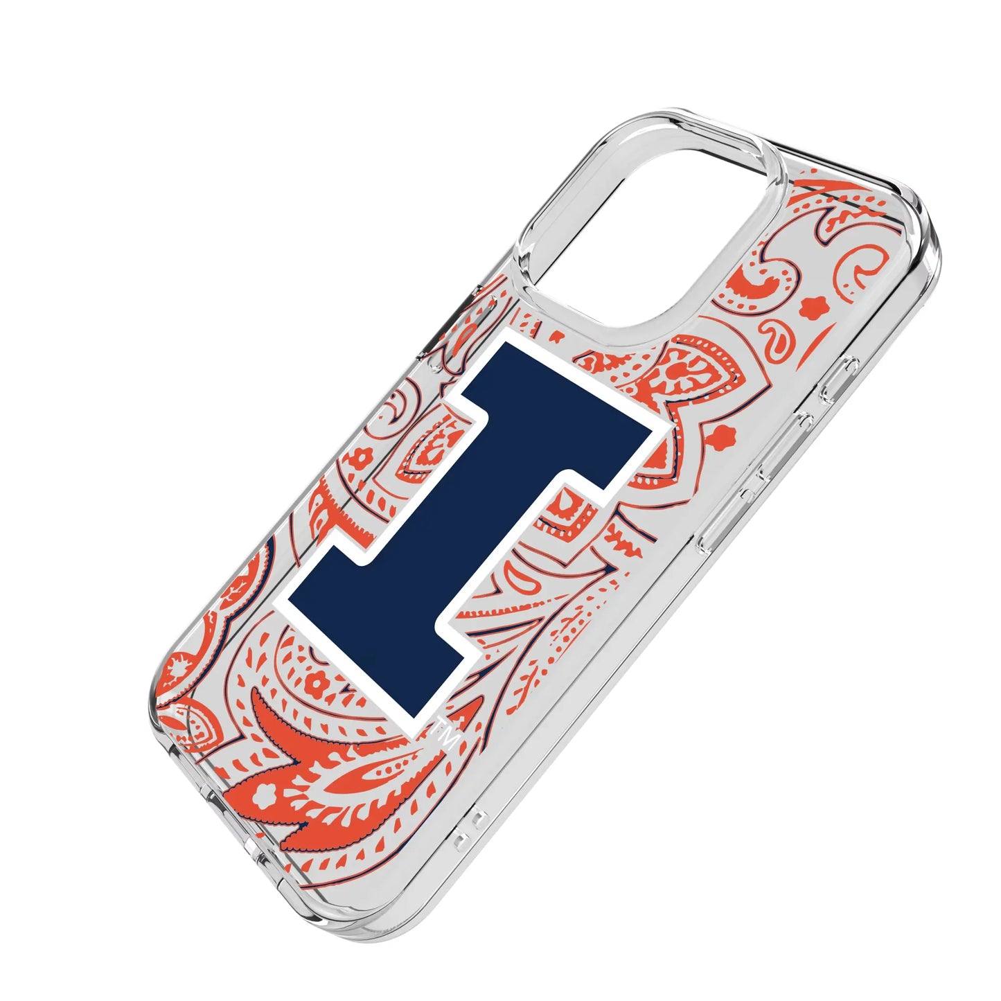 University of Illinois Fighting Illini Paisley Clear Phone Case for Apple iPhone