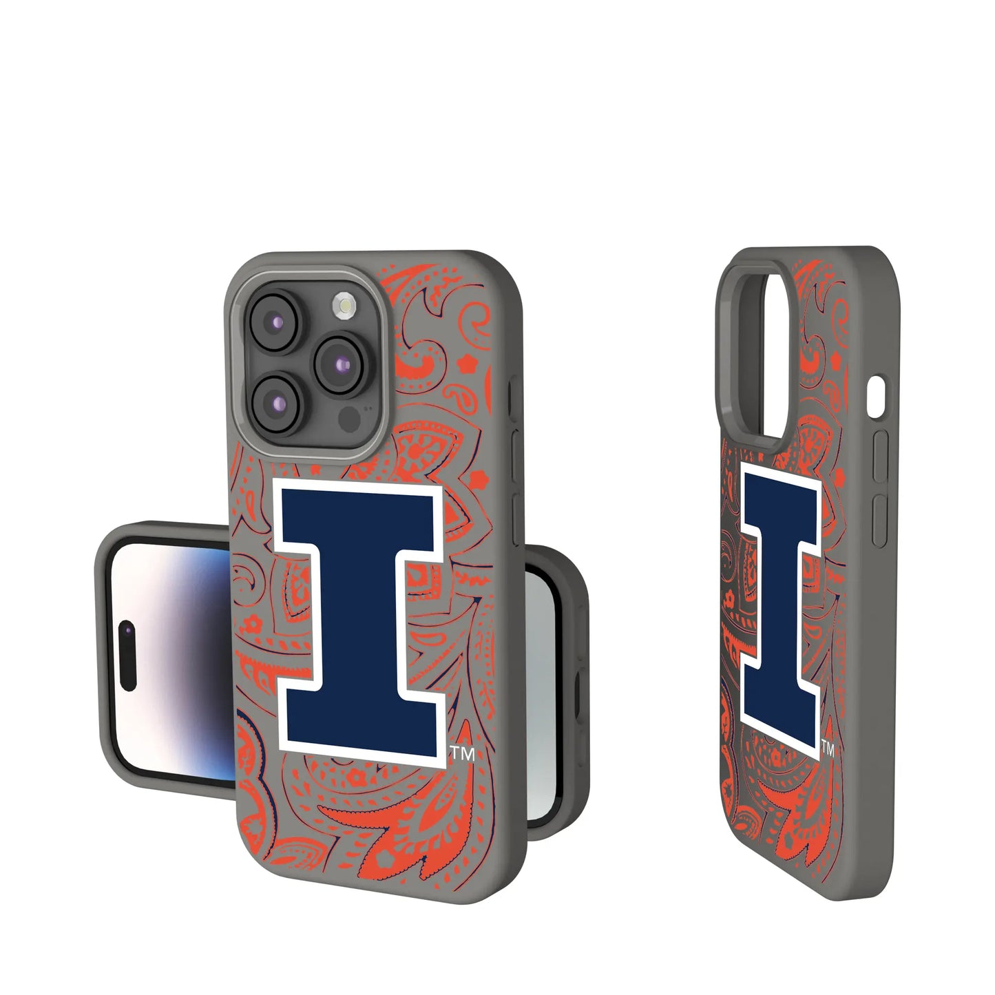 University of Illinois Fighting Illini Paisley Soft Touch Phone Case for Apple iPhone