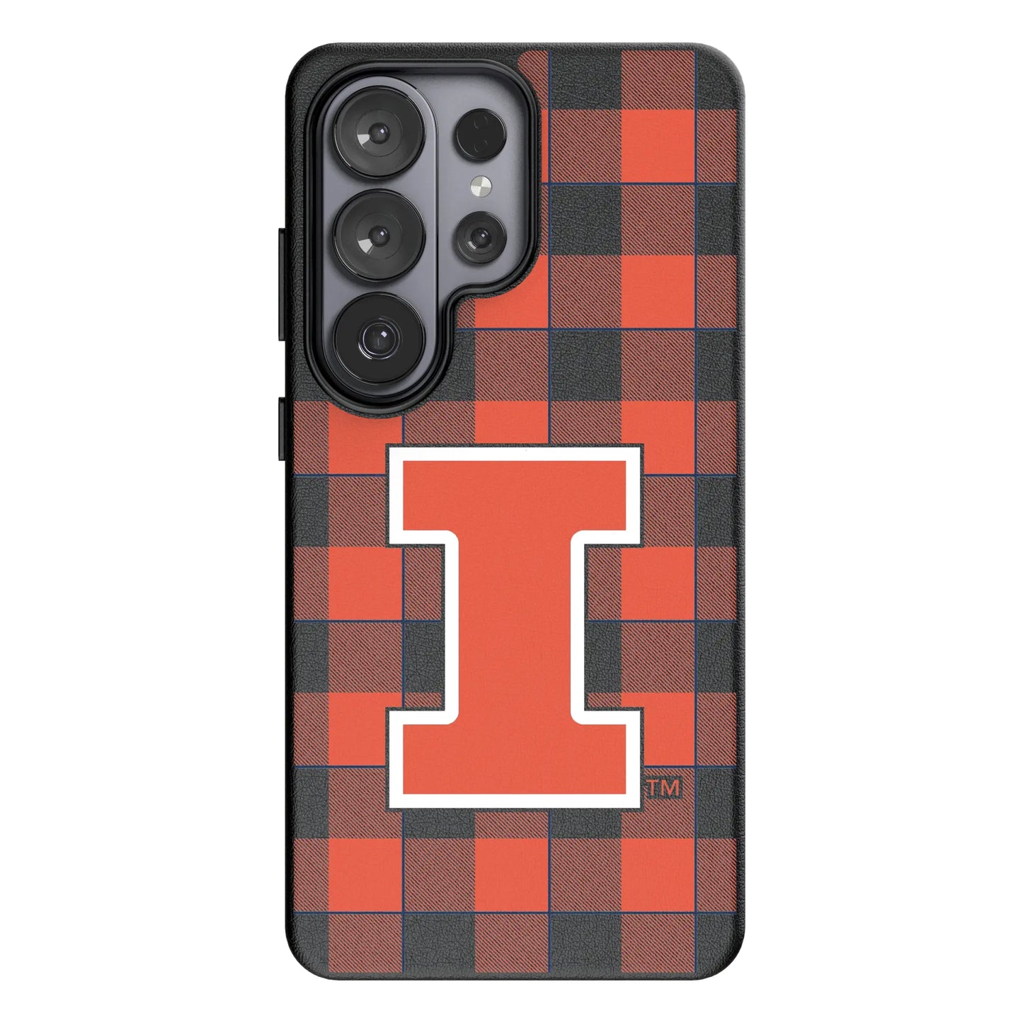 University of Illinois Fighting Illini Plaid MagSafe Compatible Phone Case for Samsung Galaxy