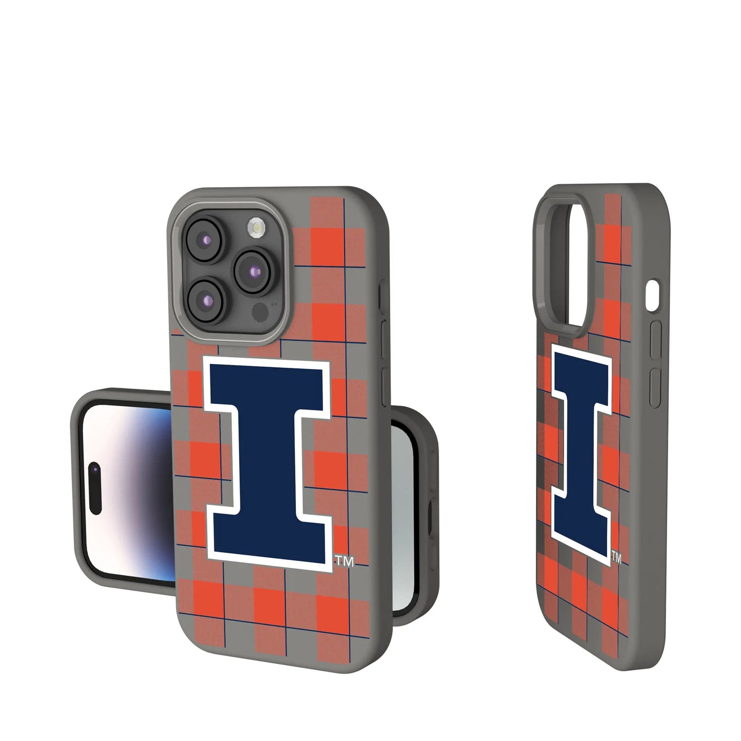 University of Illinois Fighting Illini Plaid Soft Touch Phone Case for Apple iPhone