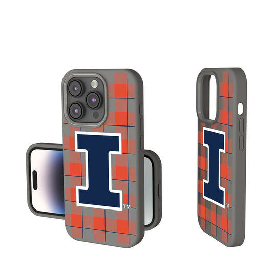 University of Illinois Fighting Illini Plaid Soft Touch Phone Case for Apple iPhone