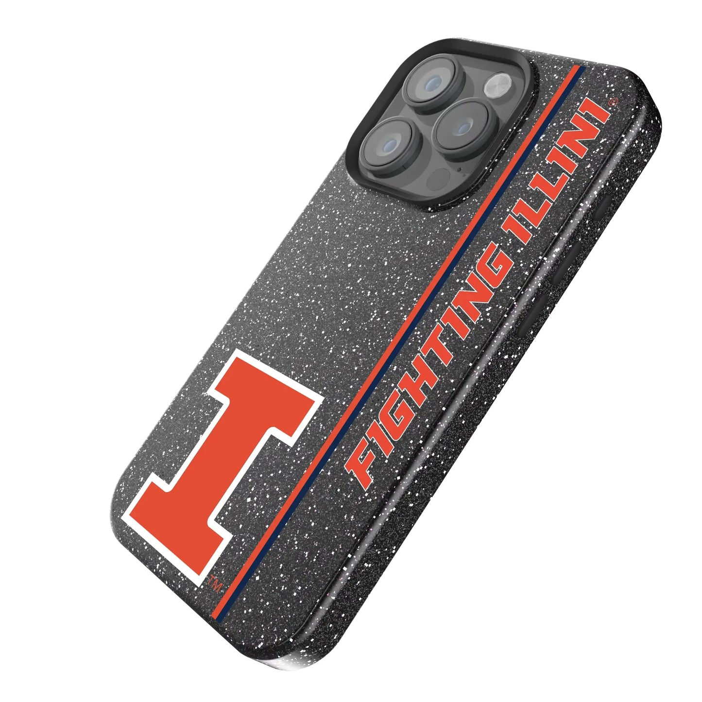 University of Illinois Fighting Illini Sidebar Black Bling Phone Case for Apple iPhone