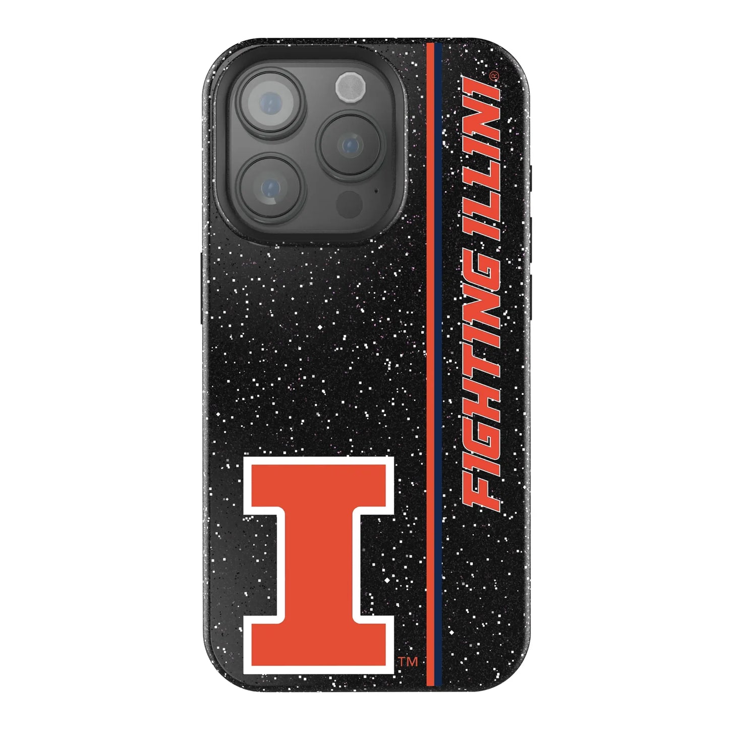 University of Illinois Fighting Illini Sidebar Black Bling Phone Case for Apple iPhone