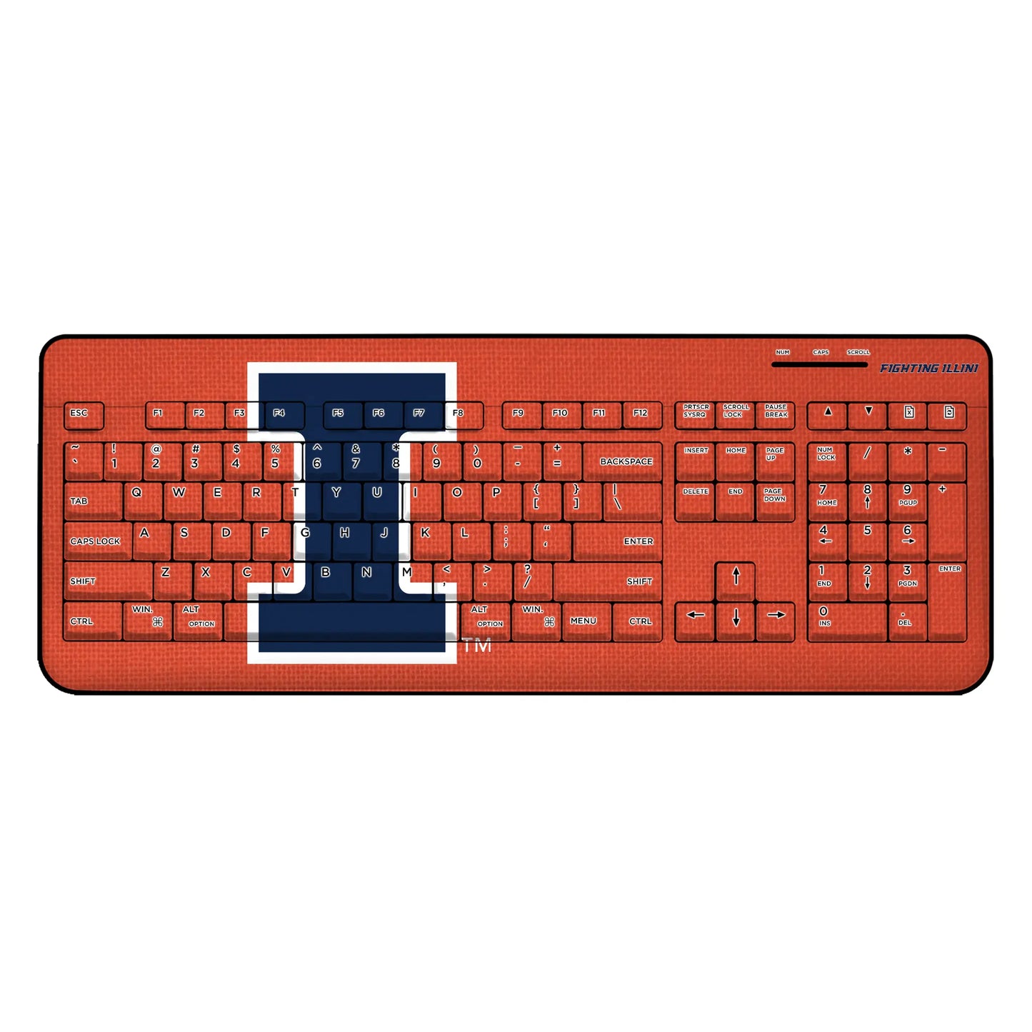 University of Illinois Fighting Illini Solid Wireless USB Keyboard