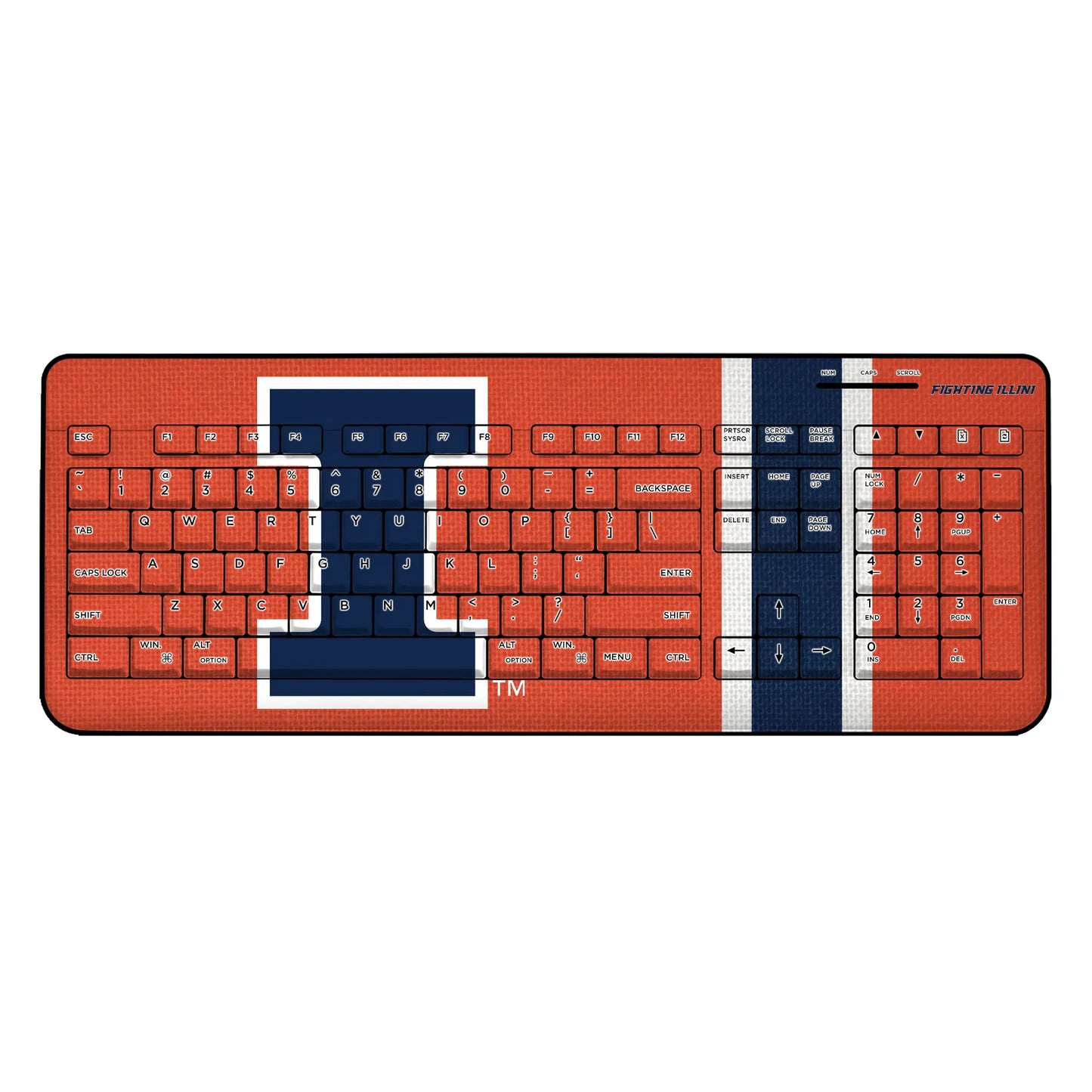 University of Illinois Fighting Illini Stripe Wireless USB Keyboard