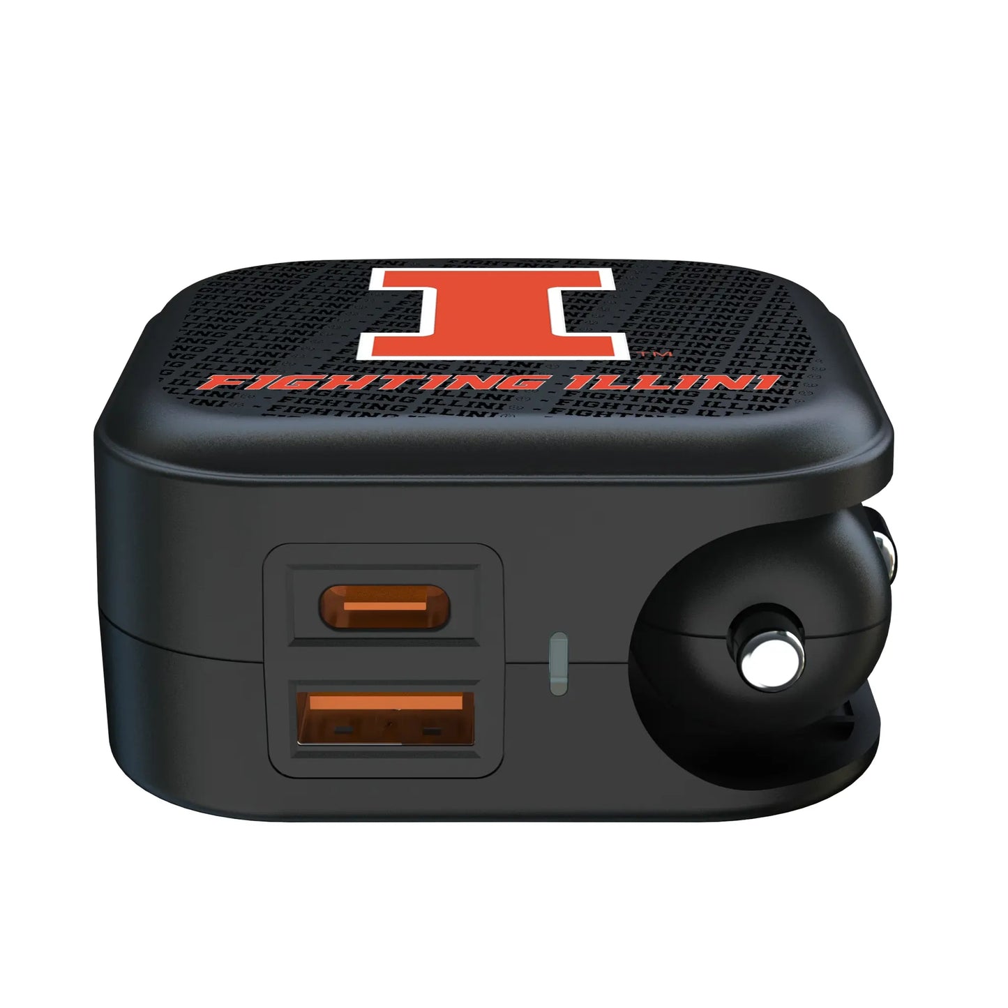 University of Illinois Fighting Illini Text Backdrop 2 in 1 USB A/C Charger