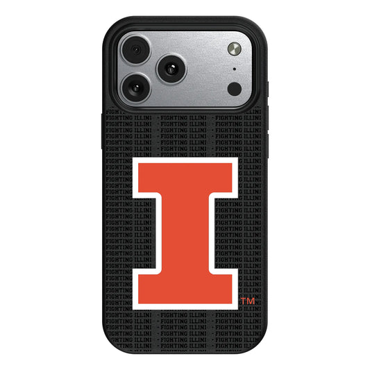University of Illinois Fighting Illini Text Backdrop MagSafe Compatible Phone Case for Apple iPhone