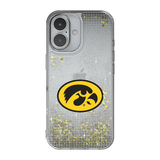 University of Iowa Hawkeyes Linen Glitter Phone Case for Apple iPhone