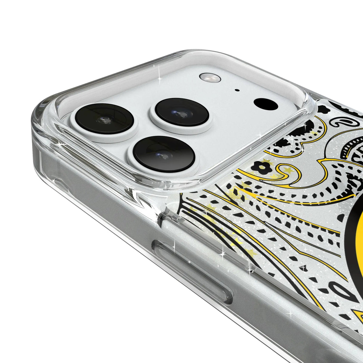 University of Iowa Hawkeyes Paisley Glitter Phone Case for Apple iPhone