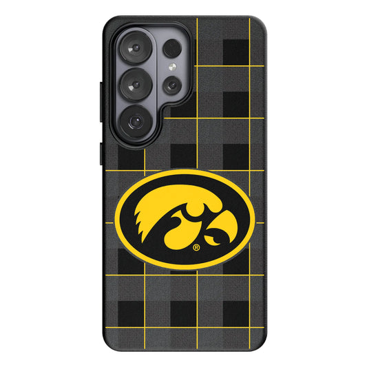 University of Iowa Hawkeyes Plaid MagSafe Compatible Phone Case for Samsung Galaxy