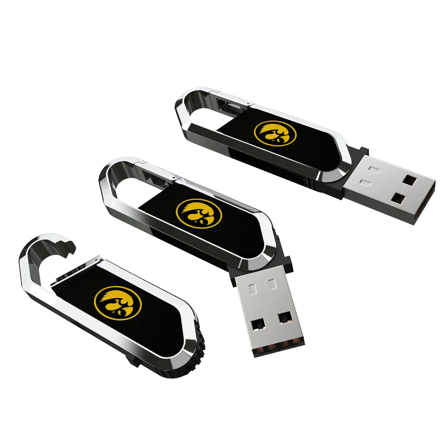 University of Iowa Hawkeyes Solid USB 64GB Clip Style Flash Drive
