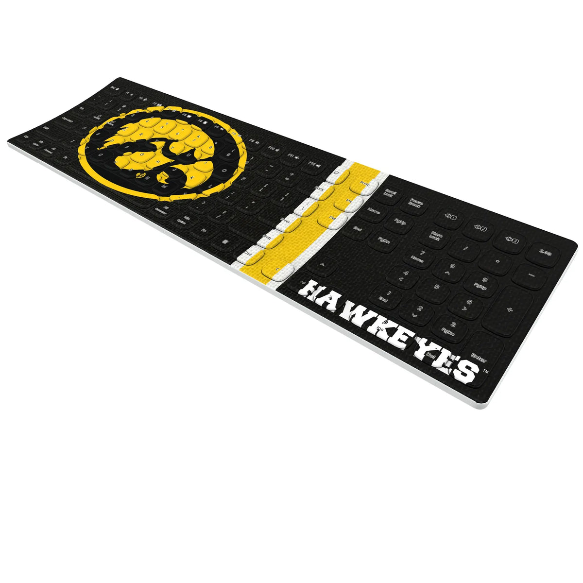 University of Iowa Hawkeyes Stripe Curved Wireless Keyboard