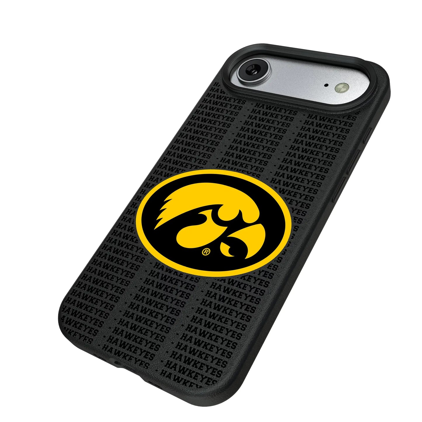 University of Iowa Hawkeyes Text Backdrop MagSafe Compatible Phone Case for Apple iPhone