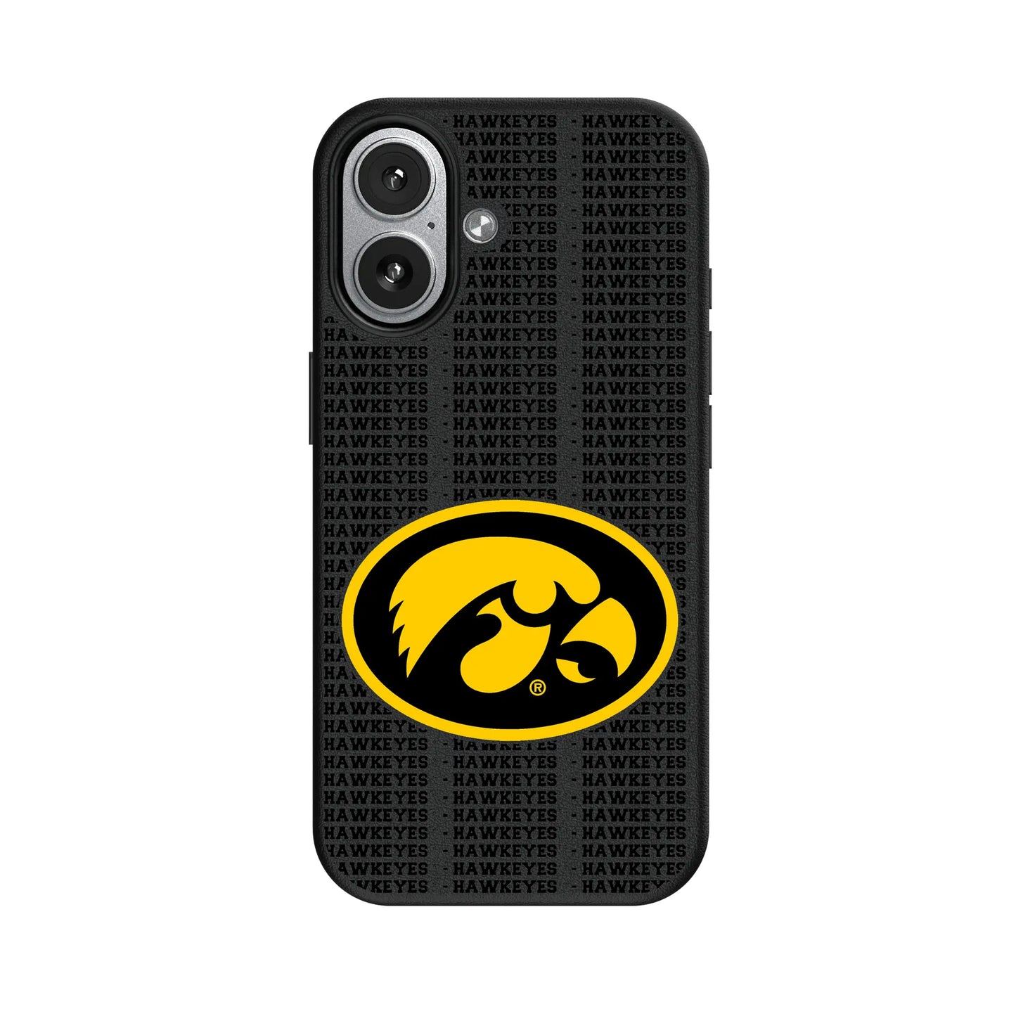 University of Iowa Hawkeyes Text Backdrop MagSafe Compatible Phone Case for Apple iPhone