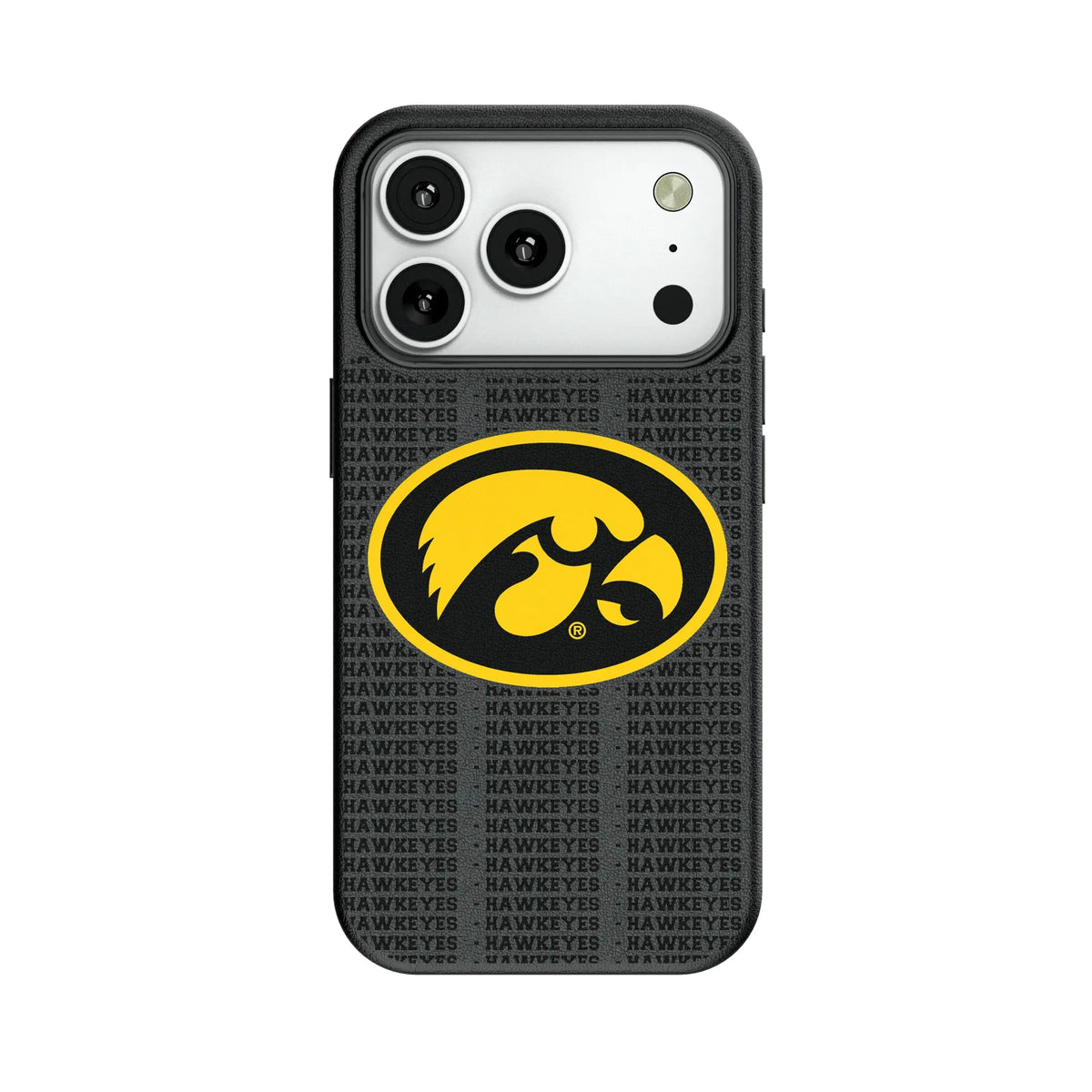 University of Iowa Hawkeyes Text Backdrop MagSafe Compatible Phone Case for Apple iPhone