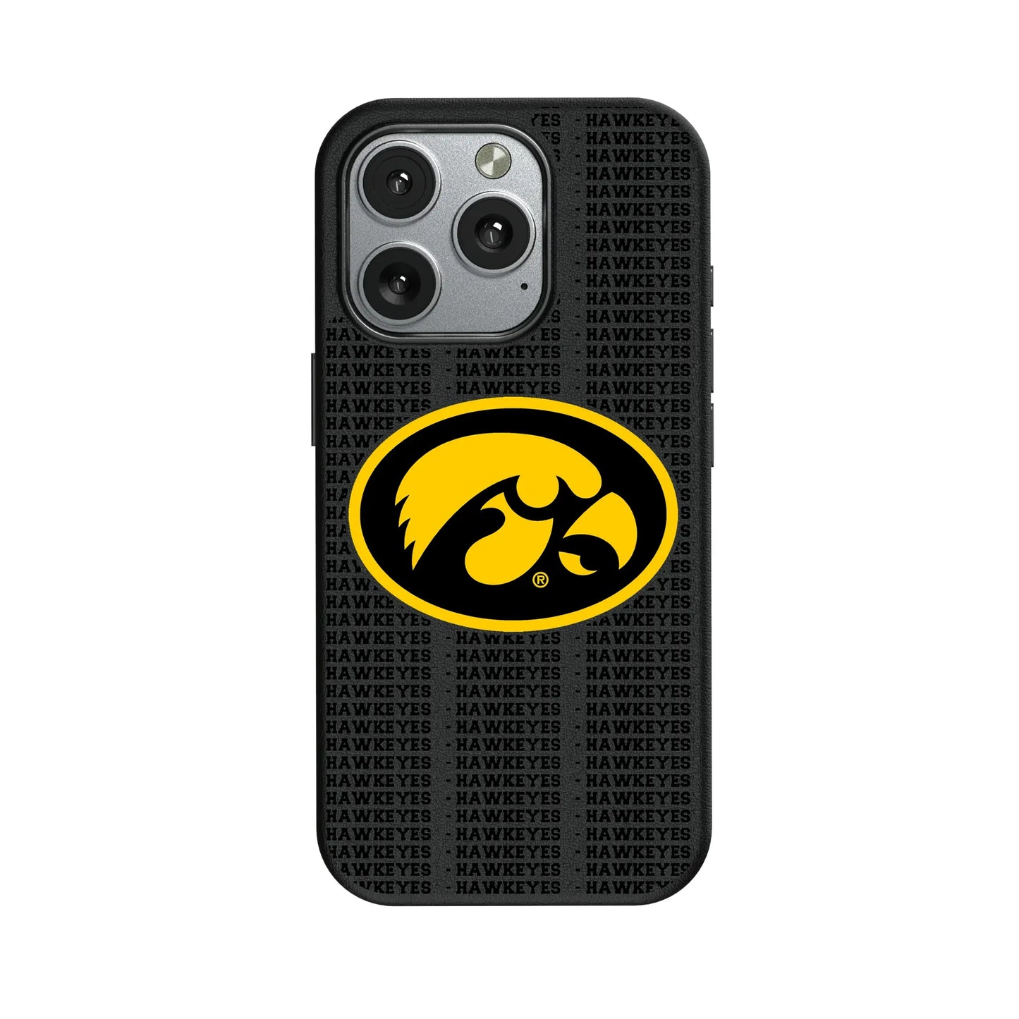 University of Iowa Hawkeyes Text Backdrop MagSafe Compatible Phone Case for Apple iPhone