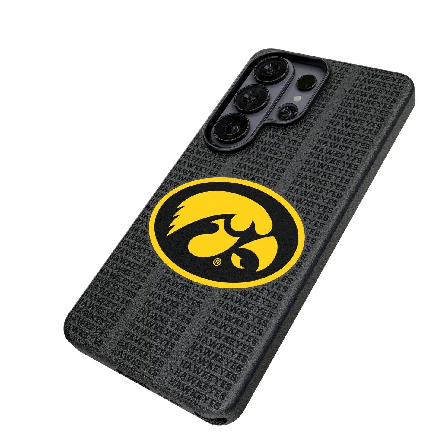 University of Iowa Hawkeyes Text Backdrop MagSafe Compatible Phone Case for Samsung Galaxy