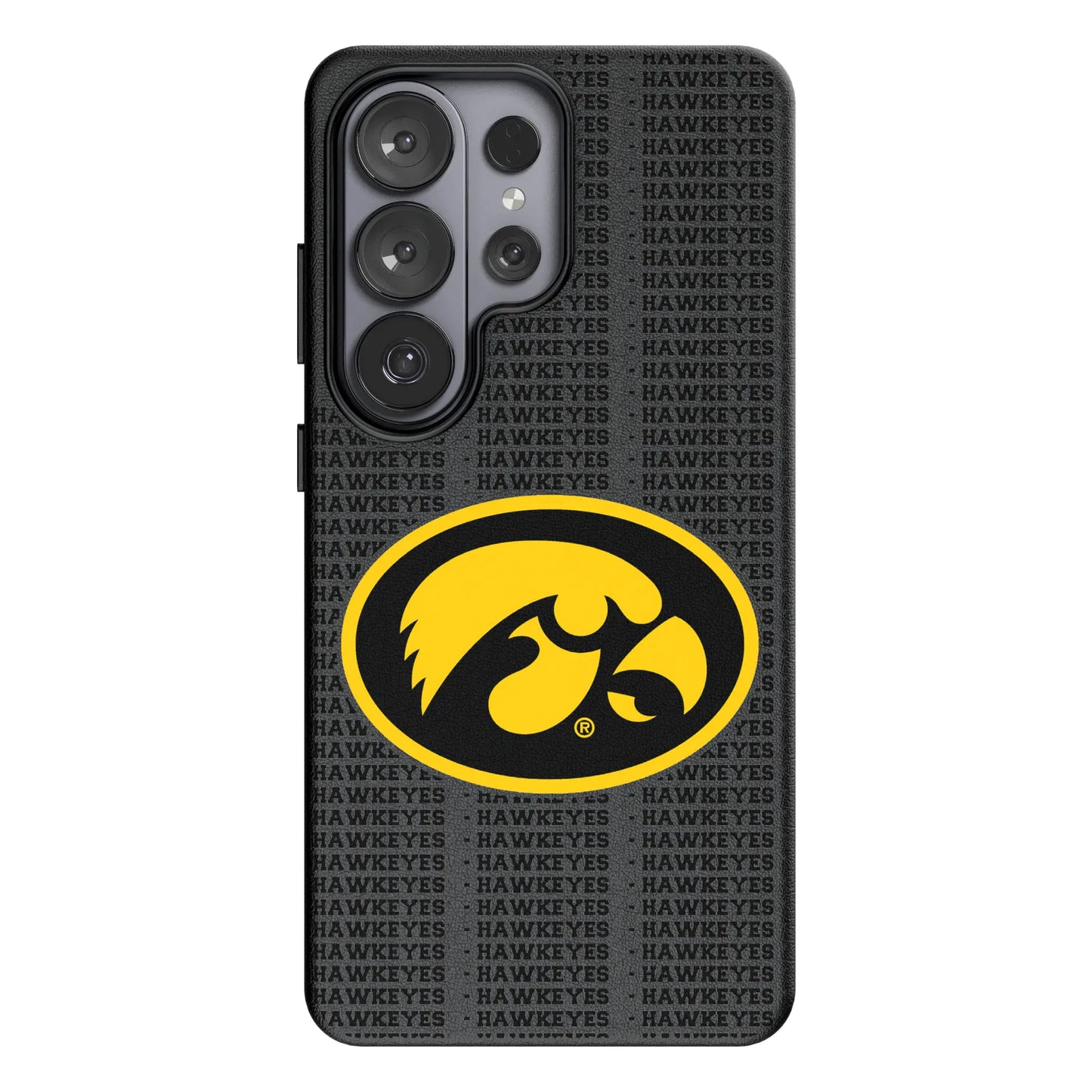 University of Iowa Hawkeyes Text Backdrop MagSafe Compatible Phone Case for Samsung Galaxy
