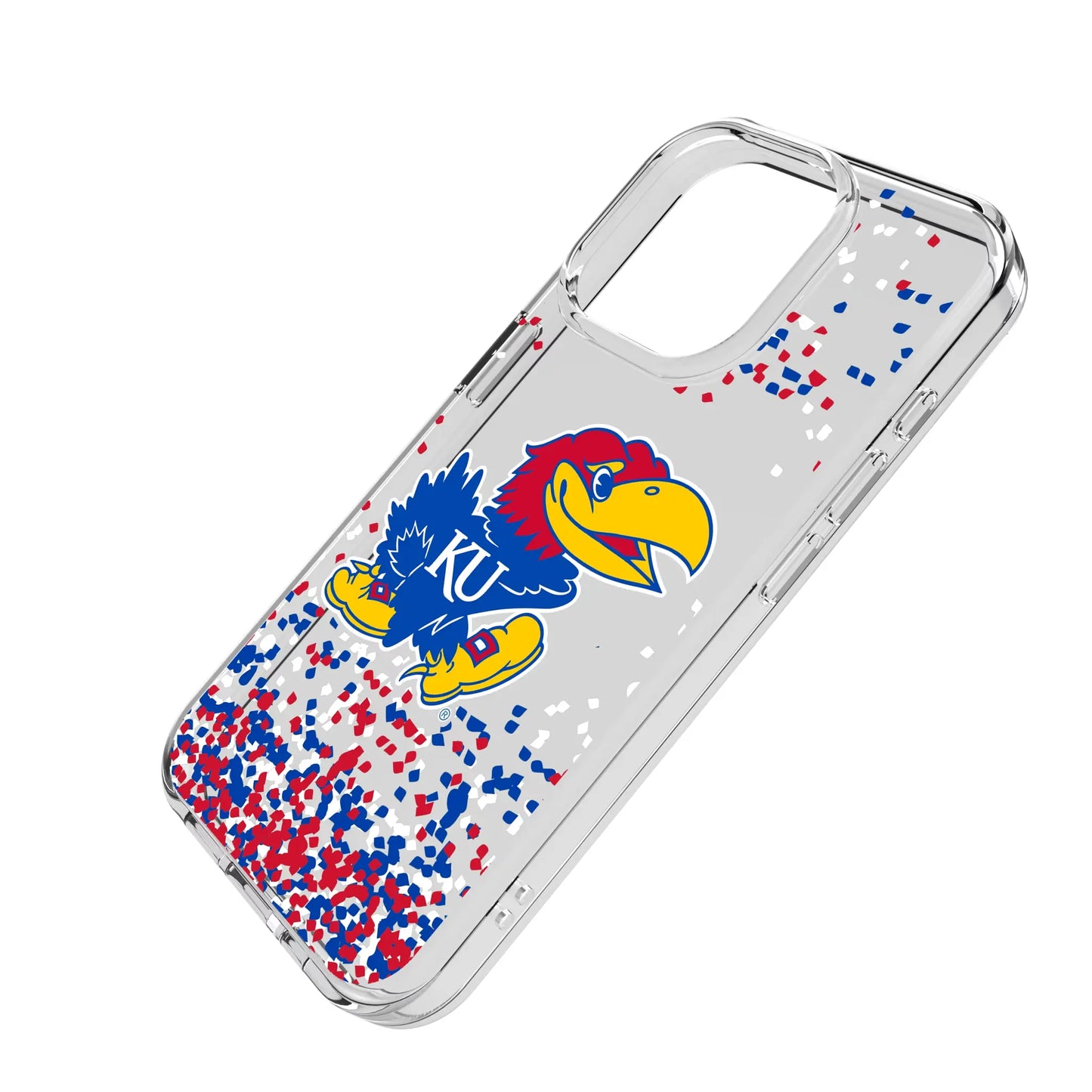 University of Kansas Jayhawks Confetti Clear Phone Case for Apple iPhone
