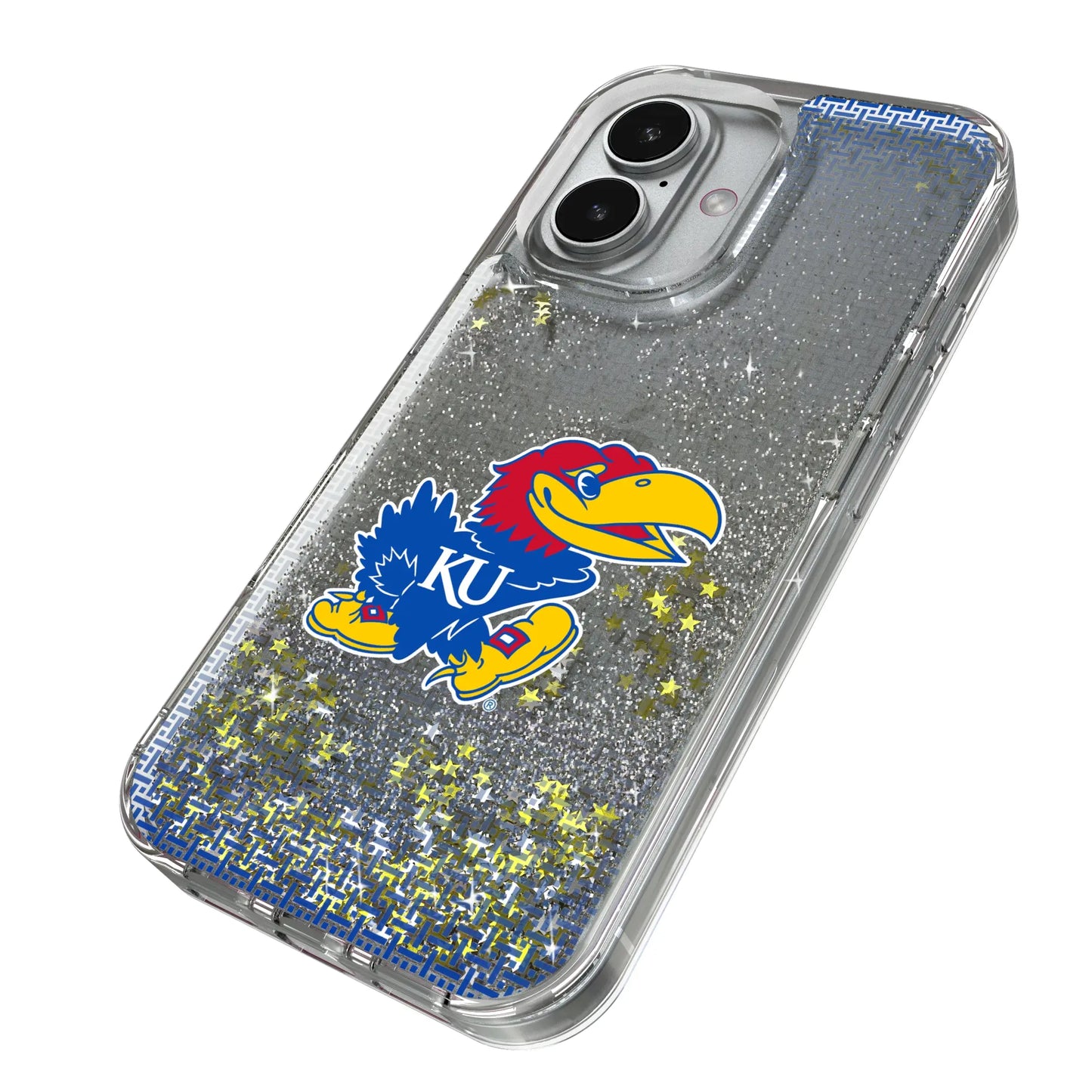 University of Kansas Jayhawks Linen Glitter Phone Case for Apple iPhone