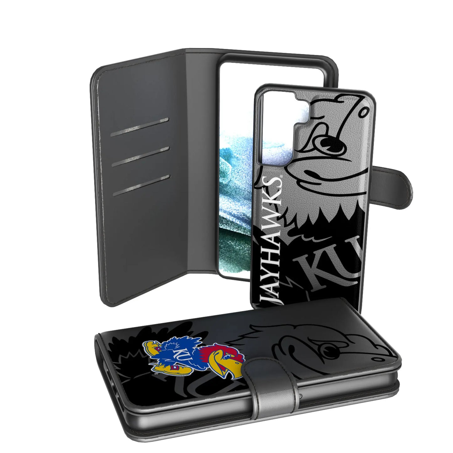 University of Kansas Jayhawks Monocolor Tilt Wallet Phone Case for Apple iPhone