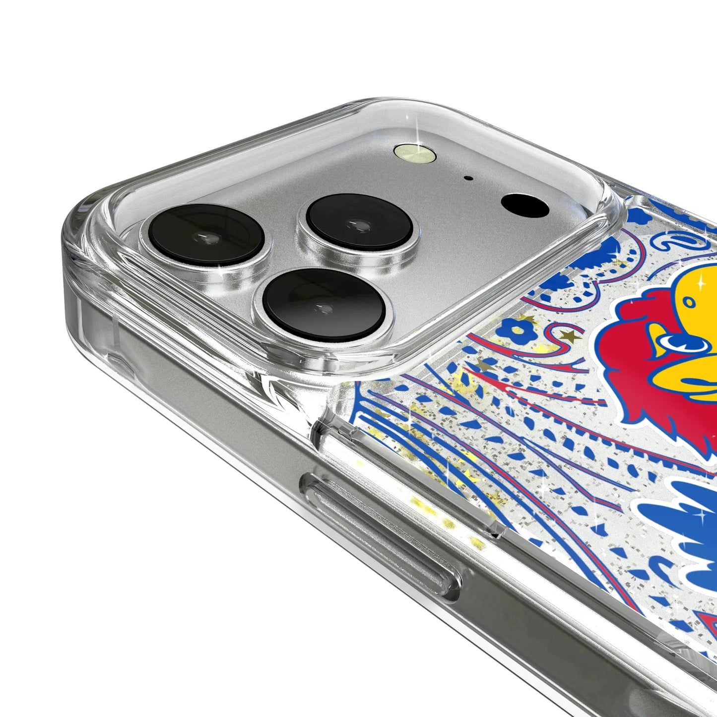 University of Kansas Jayhawks Paisley Glitter Phone Case for Apple iPhone