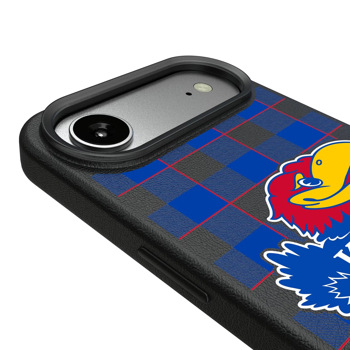 University of Kansas Jayhawks Plaid MagSafe Compatible Phone Case for Apple iPhone