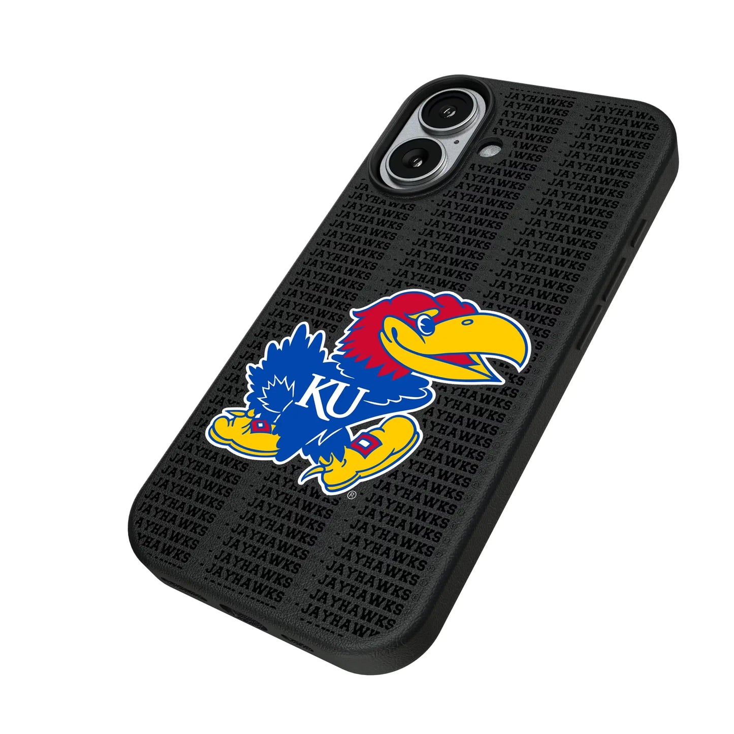 University of Kansas Jayhawks Text Backdrop MagSafe Compatible Phone Case for Apple iPhone