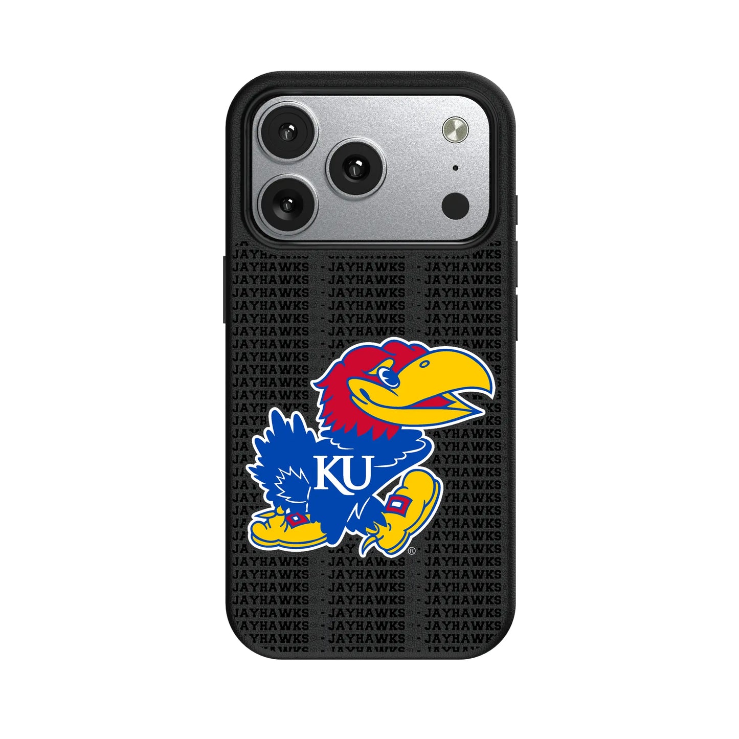 University of Kansas Jayhawks Text Backdrop MagSafe Compatible Phone Case for Apple iPhone