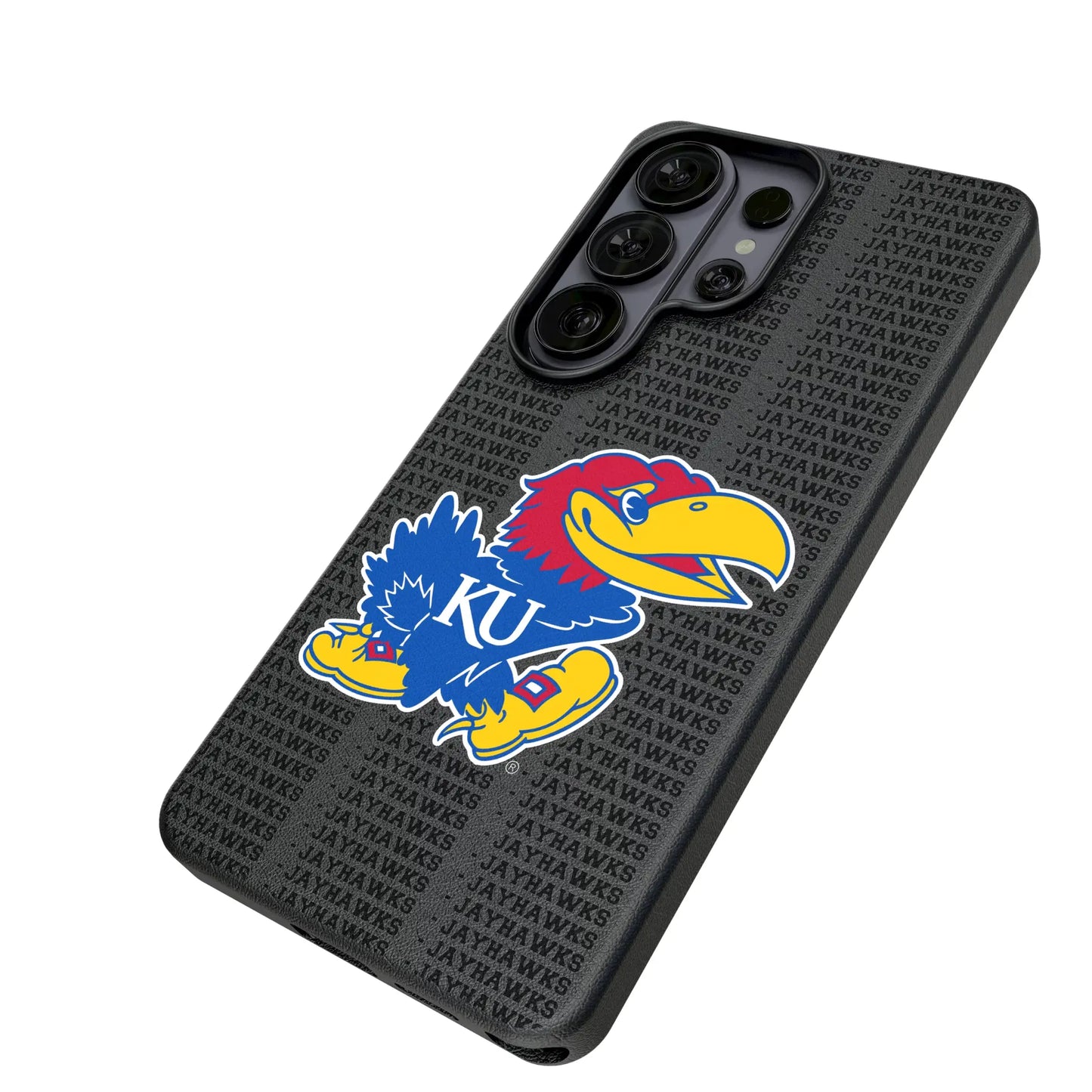 University of Kansas Jayhawks Text Backdrop MagSafe Compatible Phone Case for Samsung Galaxy
