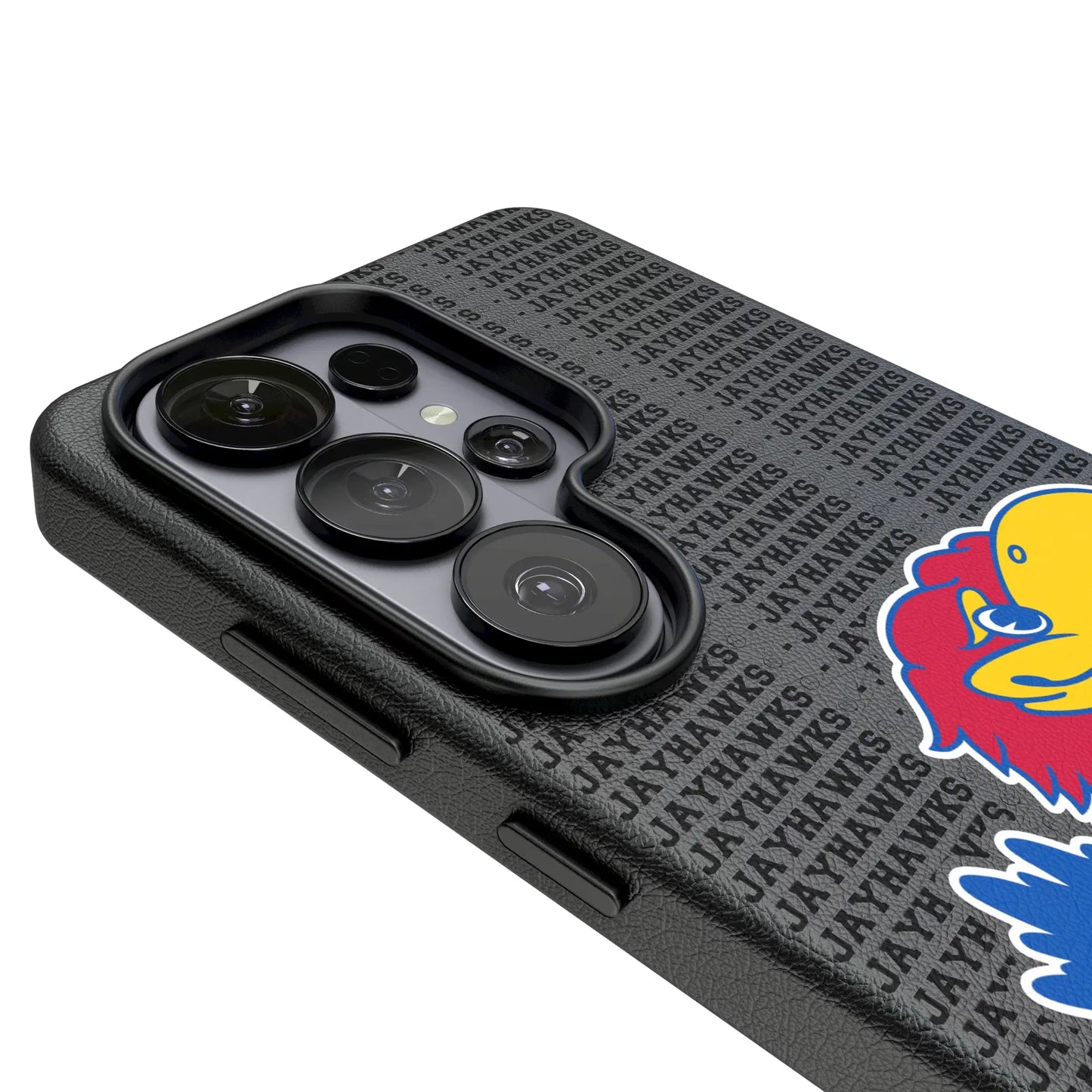 University of Kansas Jayhawks Text Backdrop MagSafe Compatible Phone Case for Samsung Galaxy