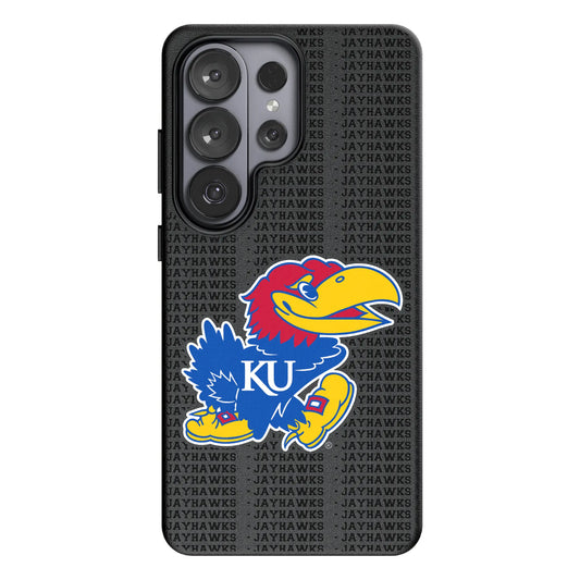 University of Kansas Jayhawks Text Backdrop MagSafe Compatible Phone Case for Samsung Galaxy