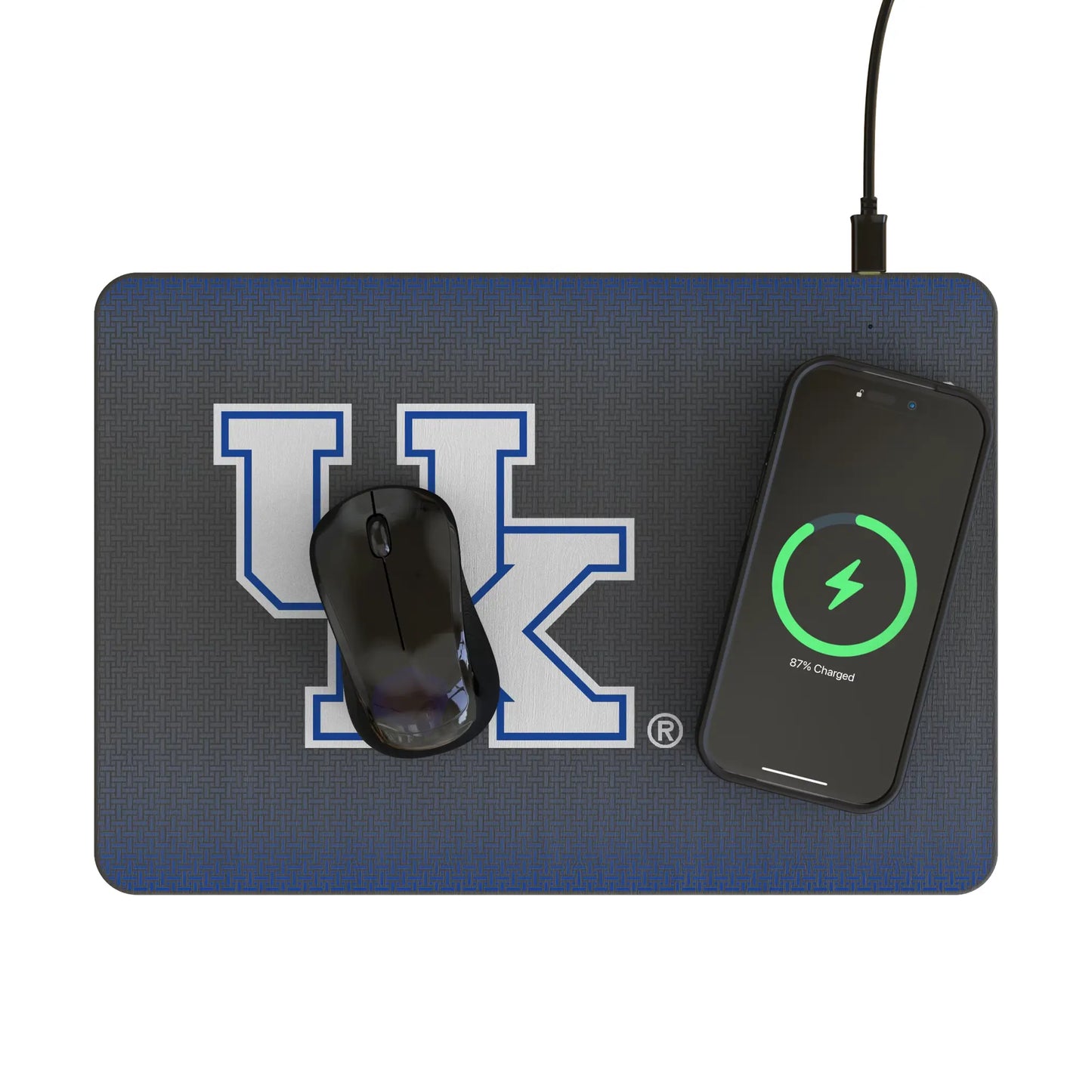 University of Kentucky Wildcats Linen 15-Watt Wireless Charger and Mouse Pad