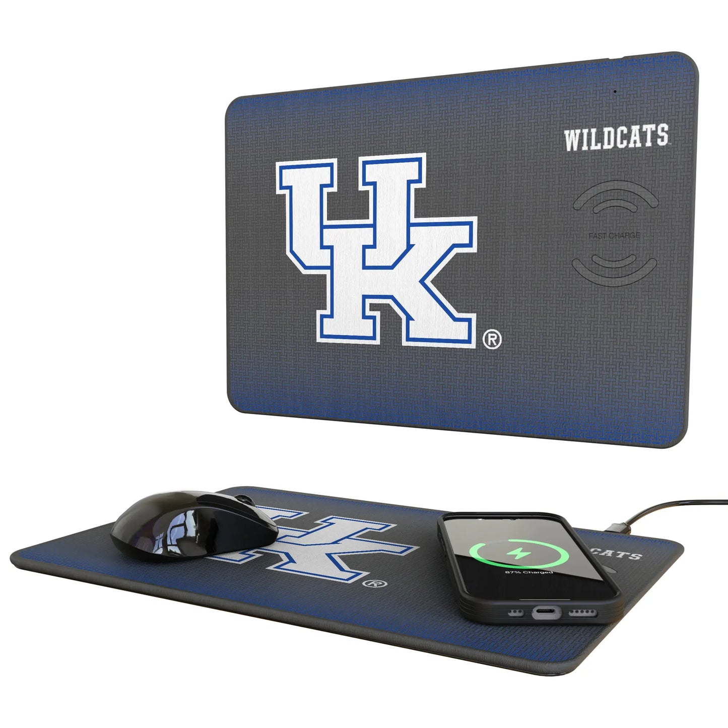 University of Kentucky Wildcats Linen 15-Watt Wireless Charger and Mouse Pad