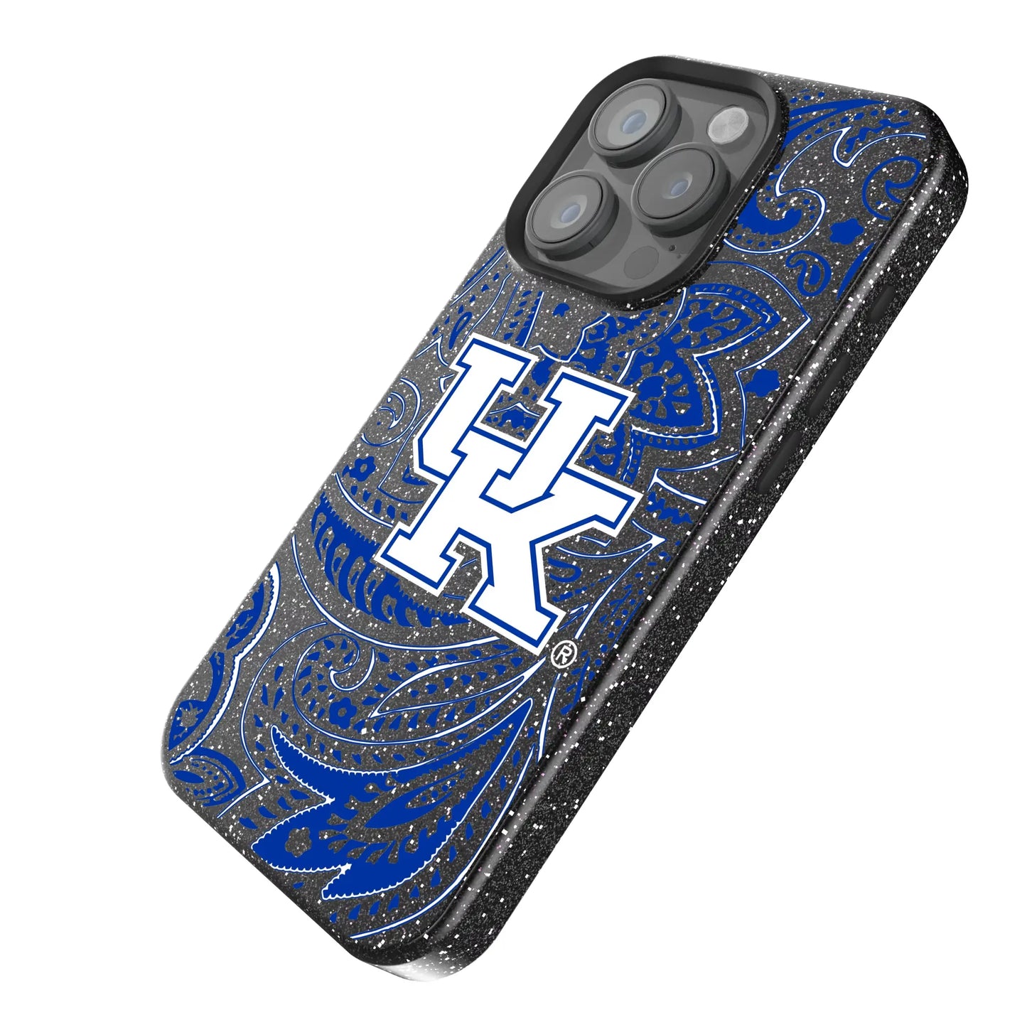 University of Kentucky Wildcats Paisley Black Bling Phone Case for Apple iPhone