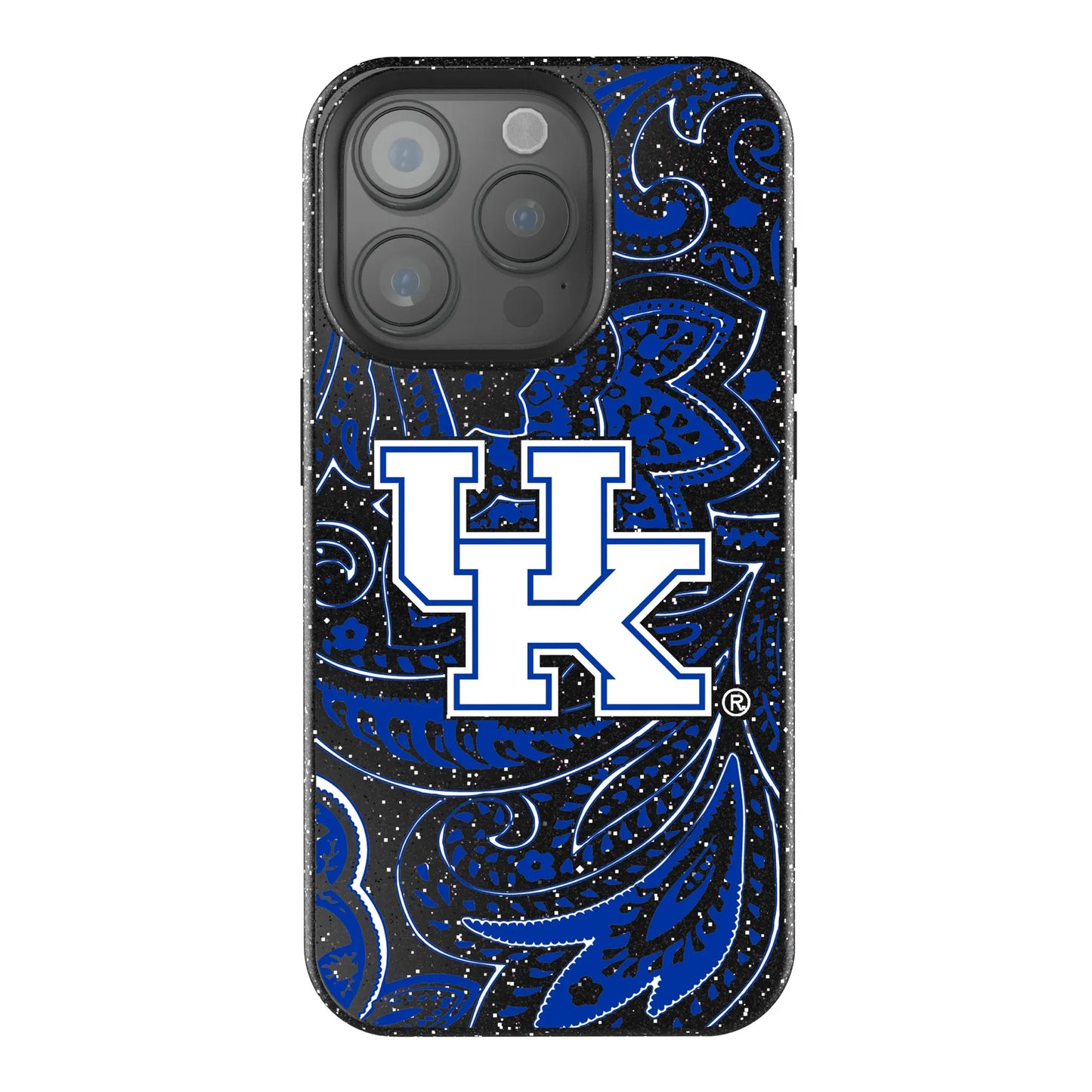 University of Kentucky Wildcats Paisley Black Bling Phone Case for Apple iPhone