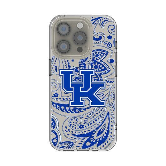 University of Kentucky Wildcats Paisley Clear Phone Case for Apple iPhone