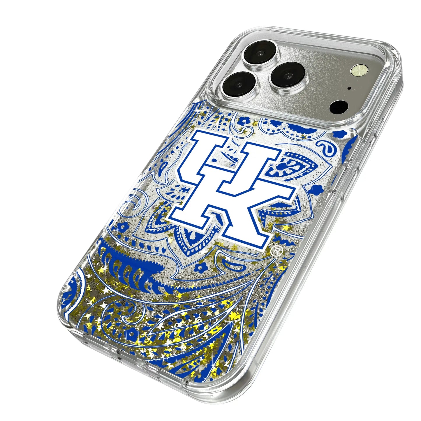 University of Kentucky Wildcats Paisley Glitter Phone Case for Apple iPhone