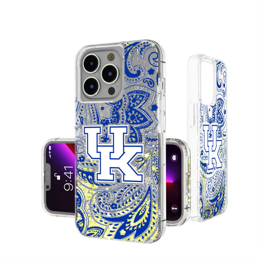 University of Kentucky Wildcats Paisley Glitter Phone Case for Apple iPhone