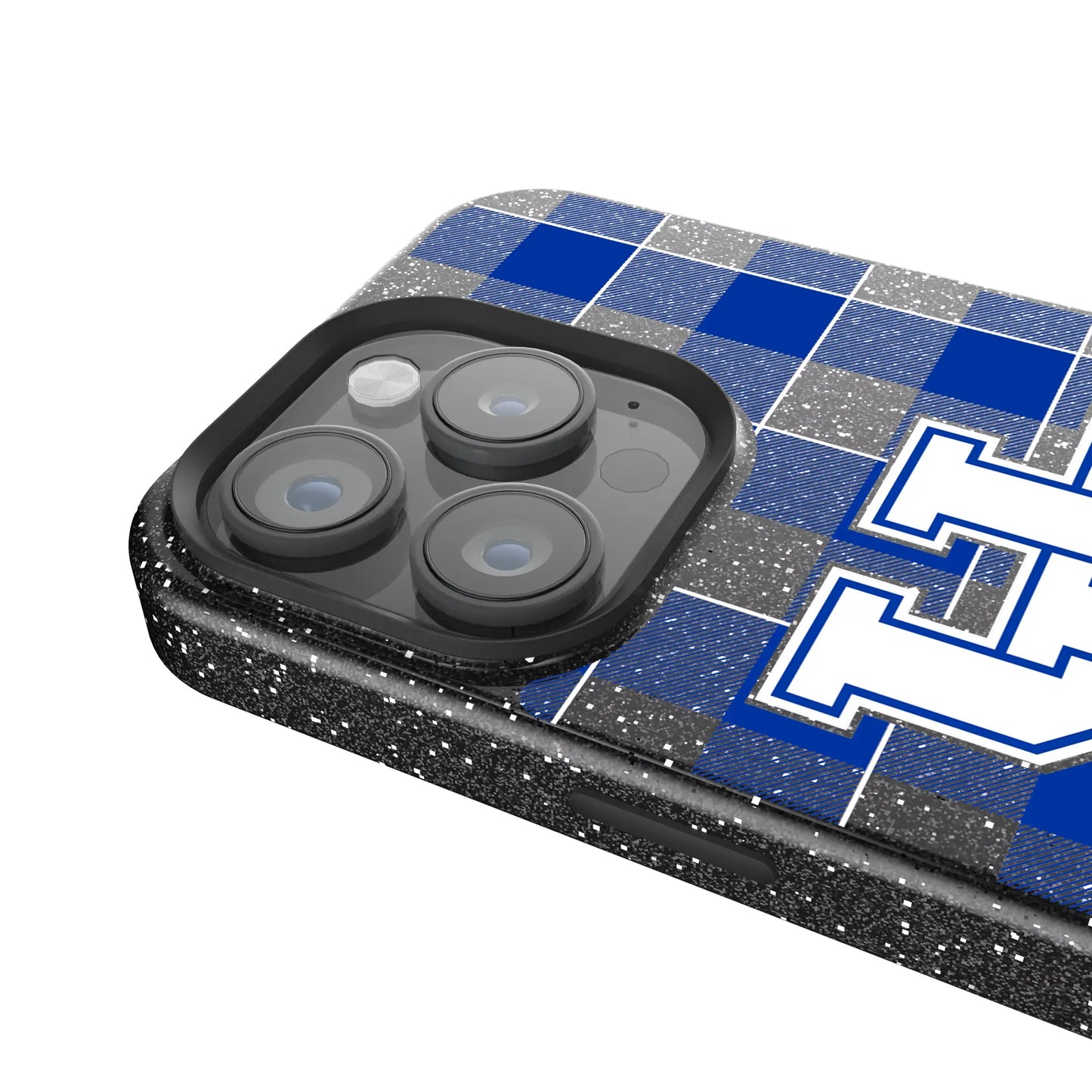 University of Kentucky Wildcats Plaid Black Bling Phone Case for Apple iPhone