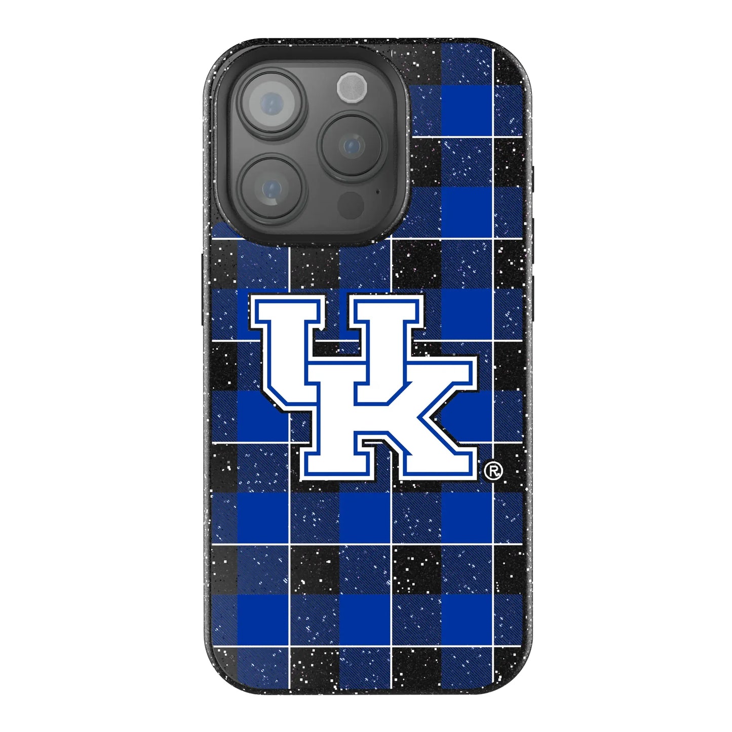 University of Kentucky Wildcats Plaid Black Bling Phone Case for Apple iPhone
