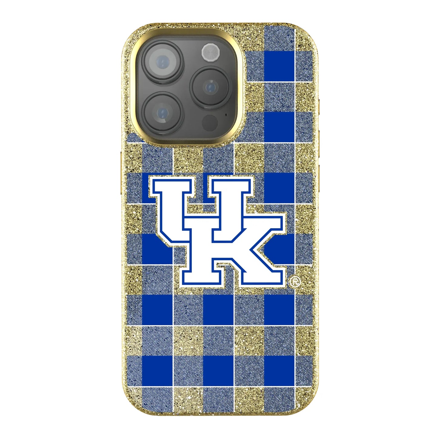 University of Kentucky Wildcats Plaid Bling Phone Case for Apple iPhone