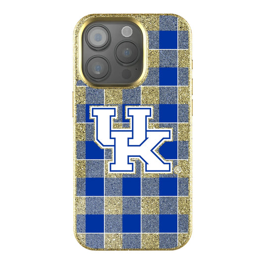 University of Kentucky Wildcats Plaid Bling Phone Case for Apple iPhone