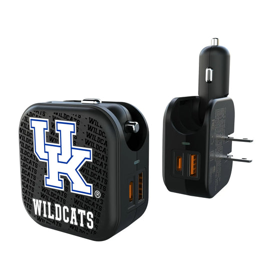 University of Kentucky Wildcats Text Backdrop 2 in 1 USB A/C Charger