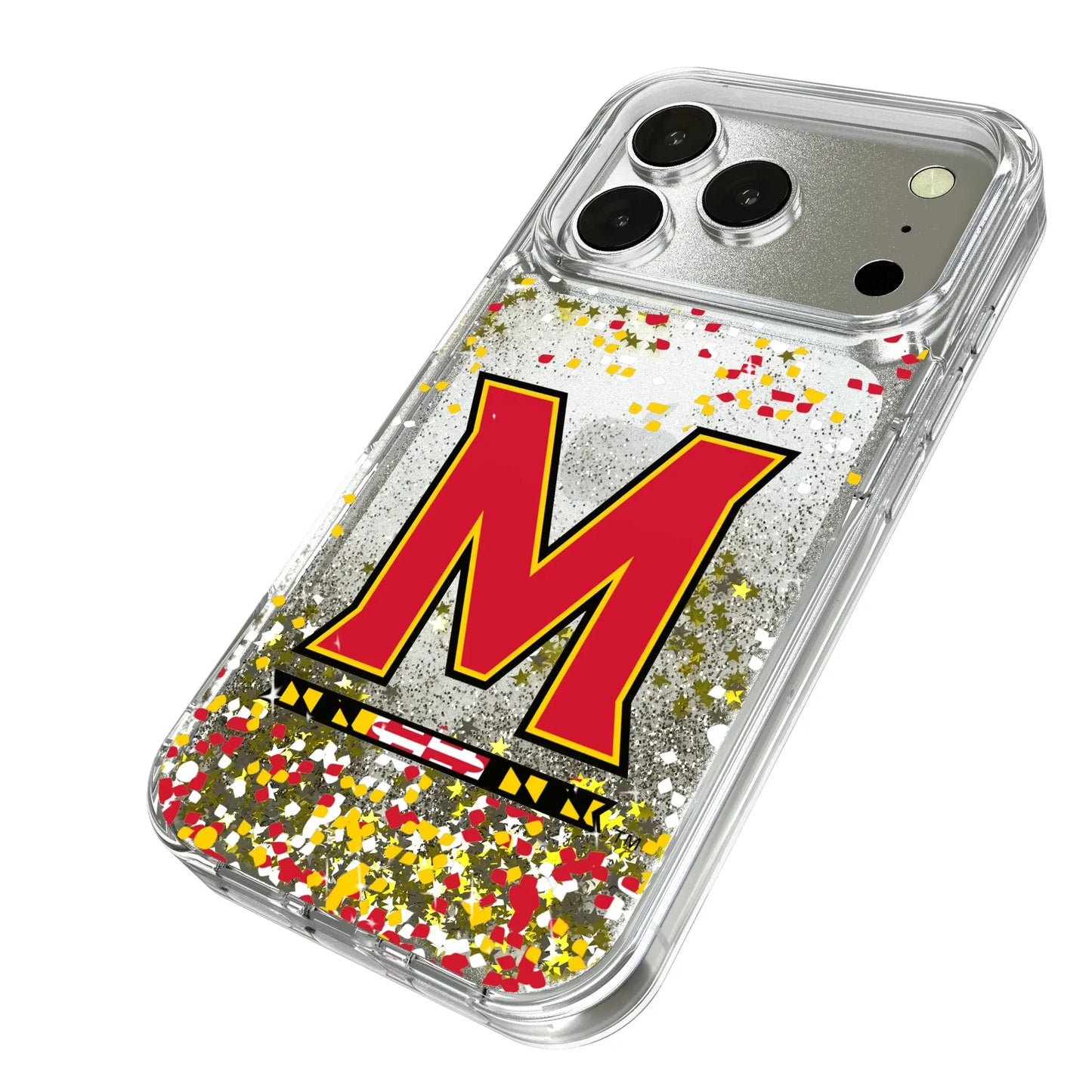 University of Maryland Terrapins Confetti Glitter Phone Case for Apple iPhone