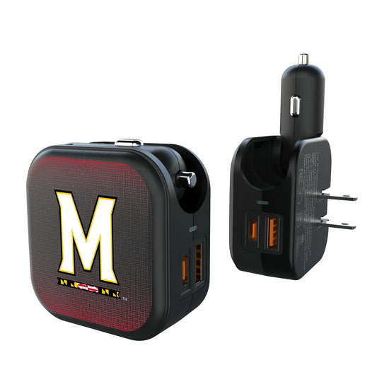 University of Maryland Terrapins Linen 2 in 1 USB A/C Charger