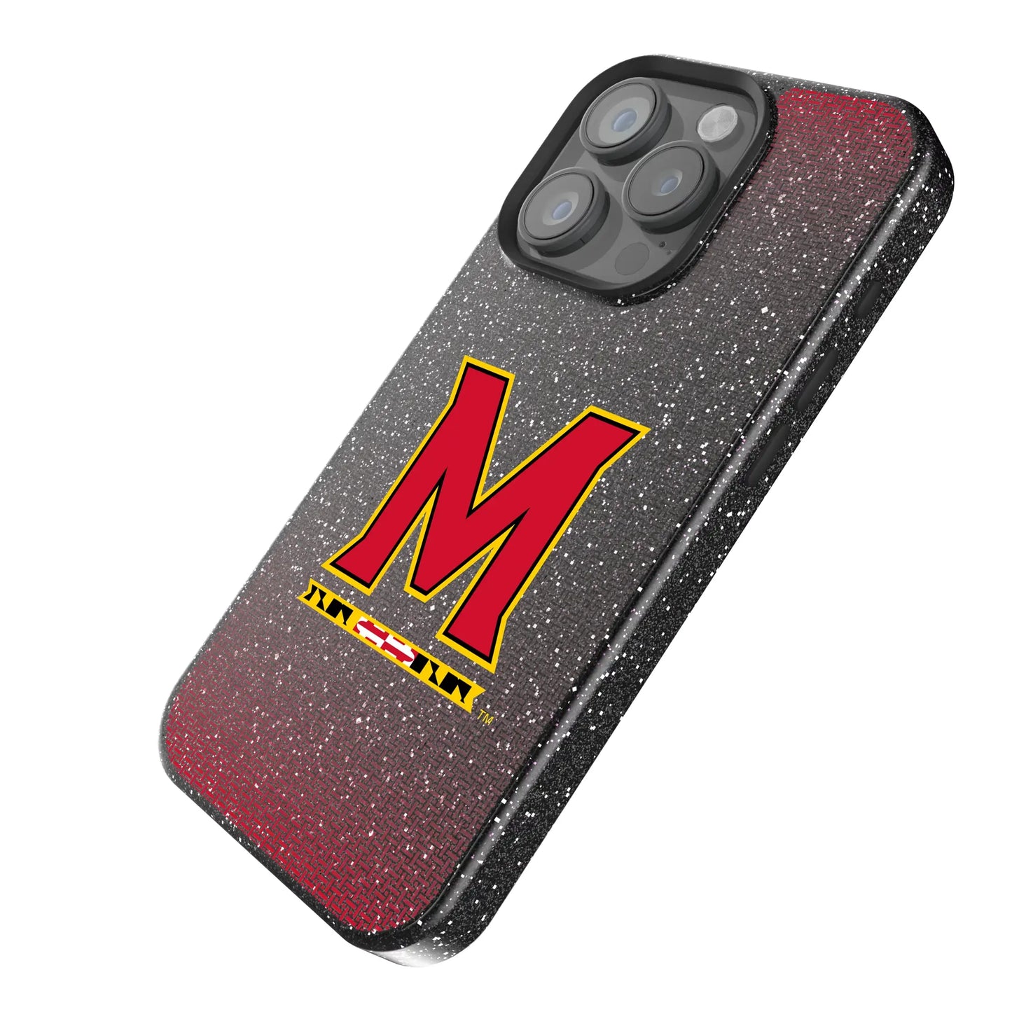 University of Maryland Terrapins Linen Black Bling Phone Case for Apple iPhone