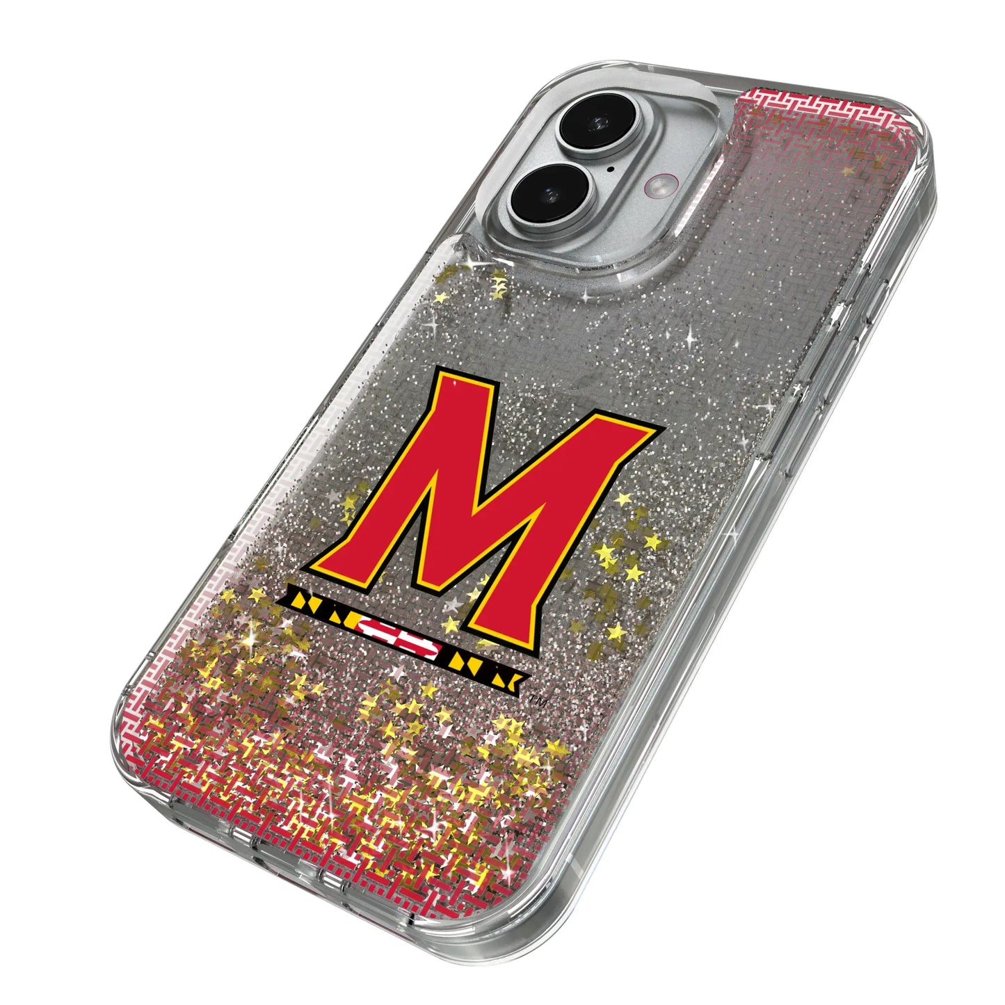 University of Maryland Terrapins Linen Glitter Phone Case for Apple iPhone