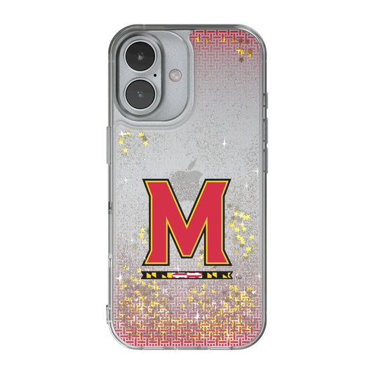 University of Maryland Terrapins Linen Glitter Phone Case for Apple iPhone