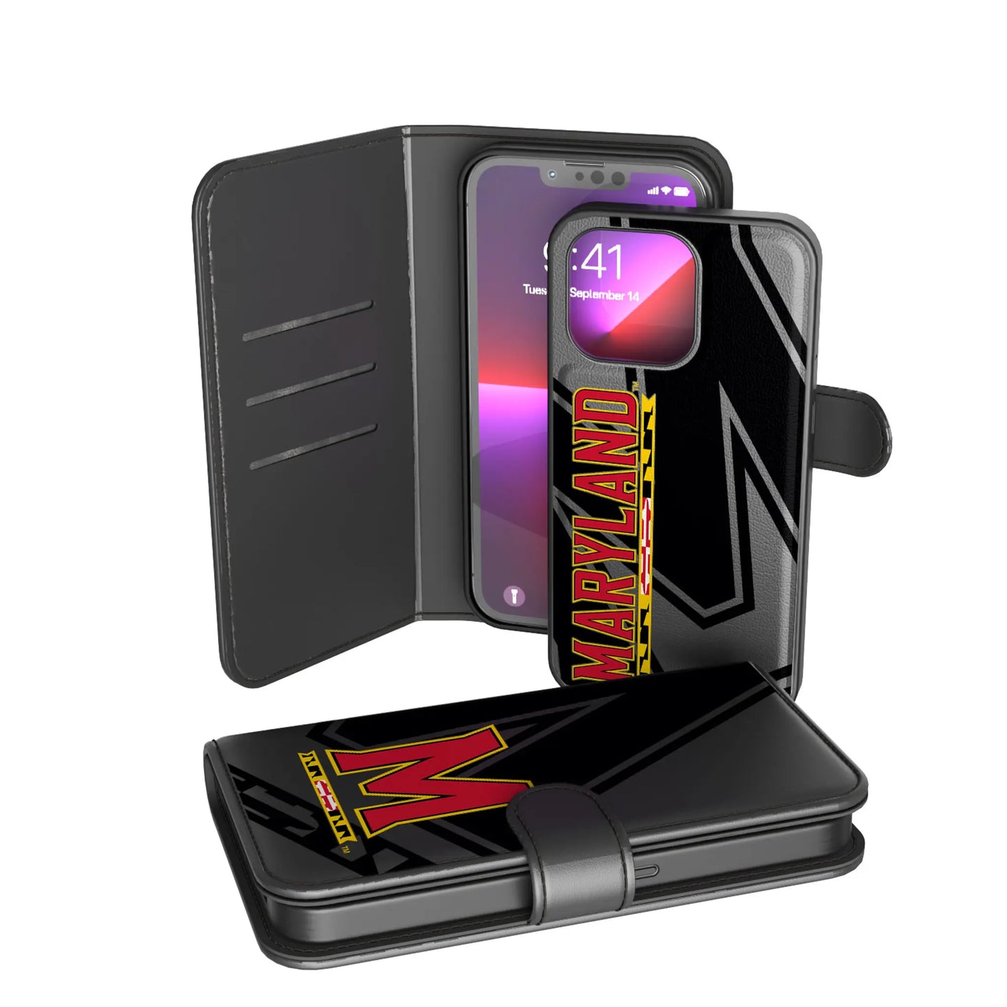 University of Maryland Terrapins Monocolor Tilt Wallet Phone Case for Apple iPhone